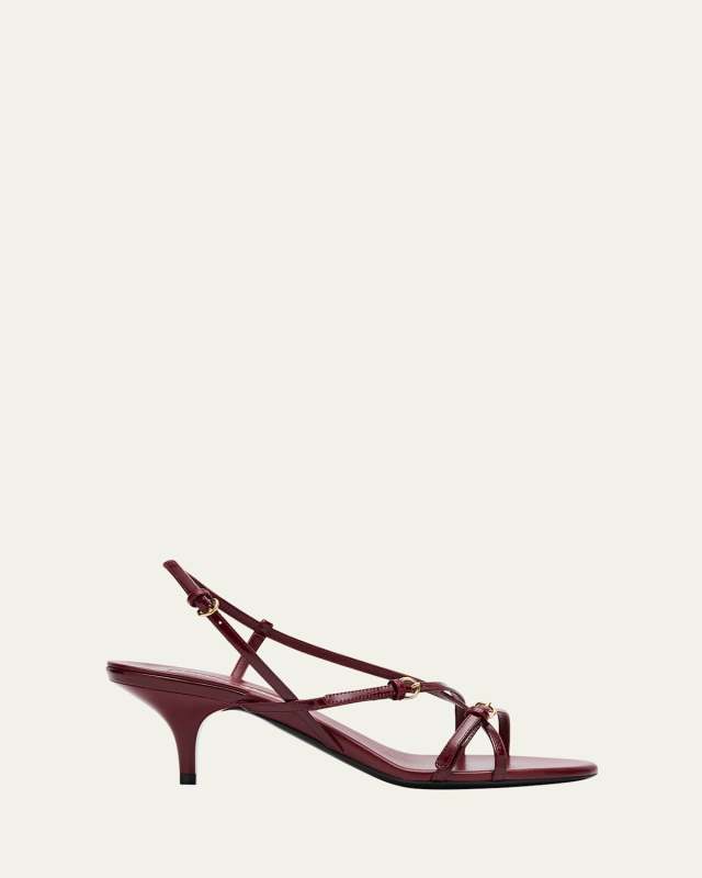 Vernice Strappy Leather Slingback Sandals